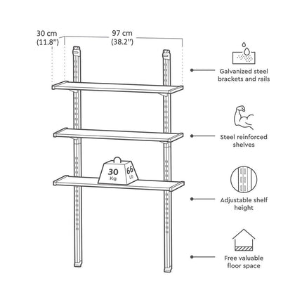 Keter 97cm / 38.1" Shelving Kit in Black – view 2