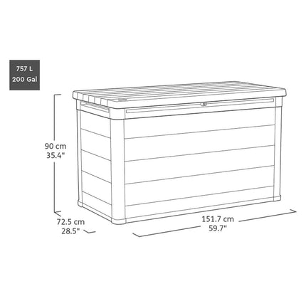 Keter Cortina 757 Litre (200 Gallon) Outdoor Storage Deck Box – view 2