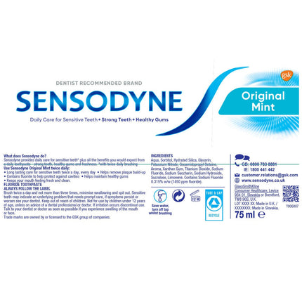 Sensodyne Daily Care Toothpaste, 6 x 75ml – view 7