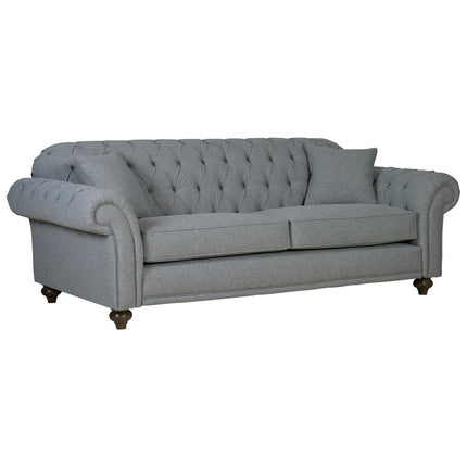 Bordeaux Button Back Grey Fabric 4 Seater Sofa – view 3