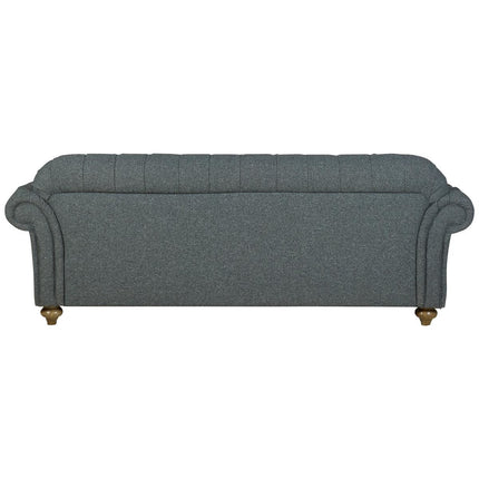 Bordeaux Button Back Blue Fabric 3 Seater Sofa – view 5