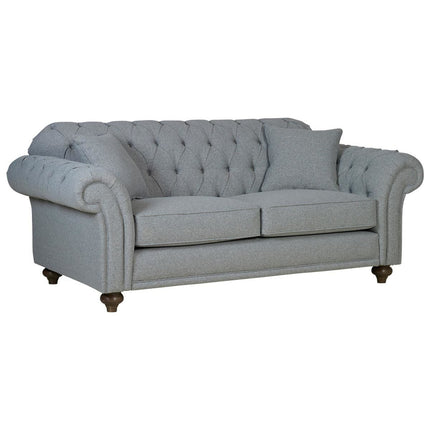 Bordeaux Button Back Grey Fabric 2 Seater Sofa – view 3