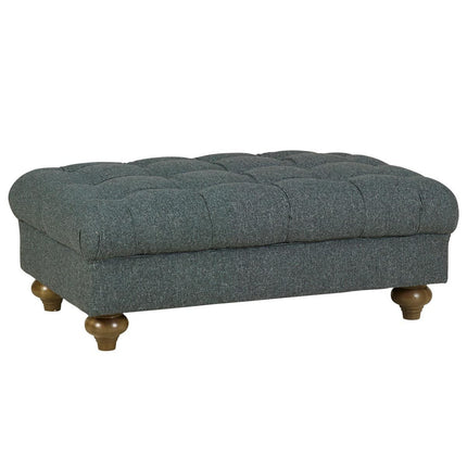 Bordeaux Fabric Footstool, Blue – view 4