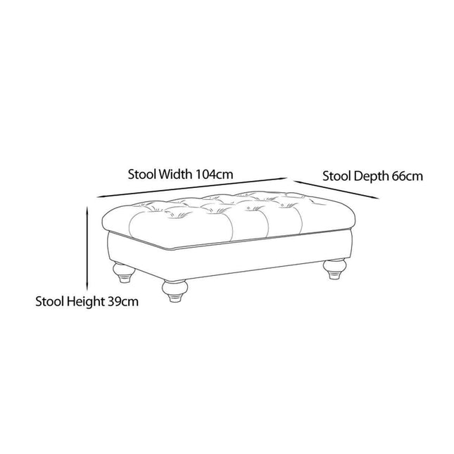 Bordeaux Fabric Footstool, Grey – view 2
