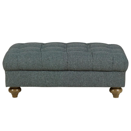 Bordeaux Fabric Footstool, Blue – view 3