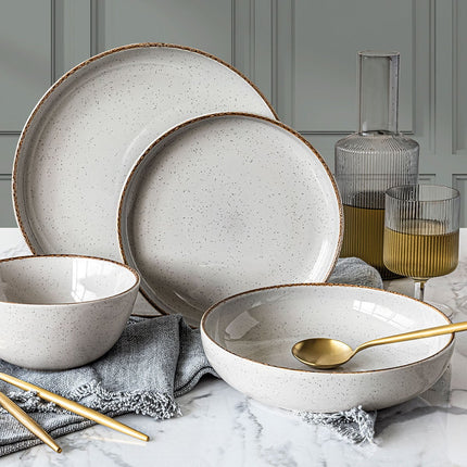 Over & Back Stoneware Dinnerware Set, 16 Piece in 2 Colours – view 3
