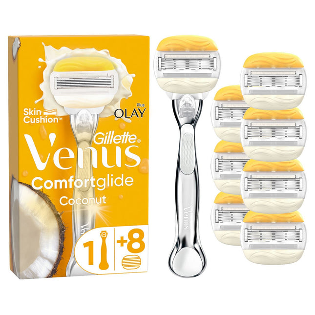 Gillette Venus Comfortglide with Olay, Platinum Metal Handle & 8 Blades – view 2