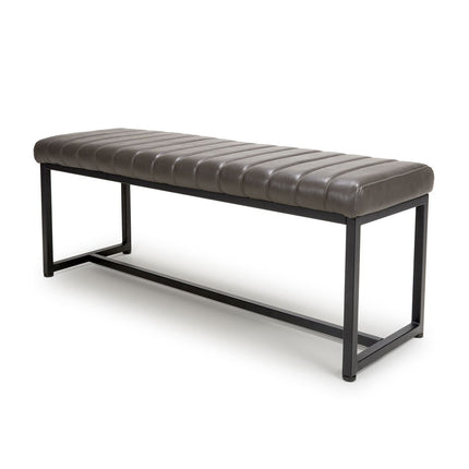 Archer Grey Faux Leather Dining Bench – view 3