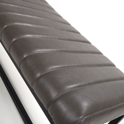 Archer Grey Faux Leather Dining Bench – view 6