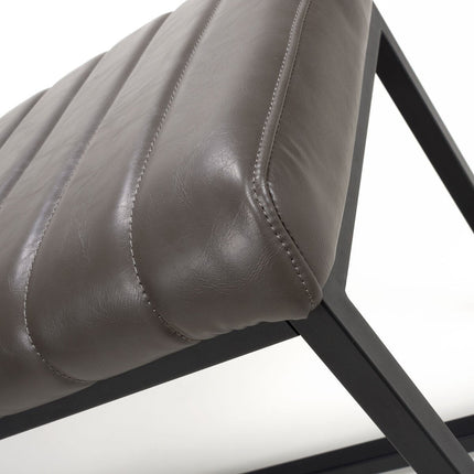 Archer Grey Faux Leather Dining Bench – view 5