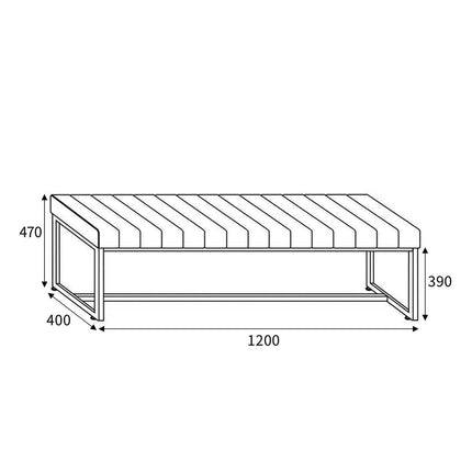 Archer Grey Faux Leather Dining Bench – view 2