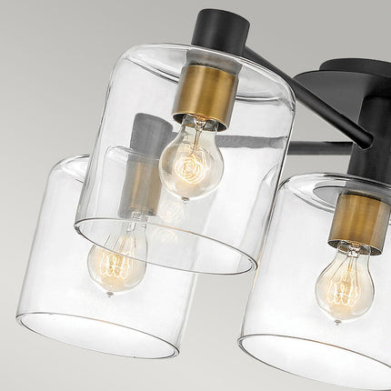Hinkley Quintiesse 5 Light Axel Ceiling Light in Black and Heritage Brass Model - QN-AXEL5-BK – view 3
