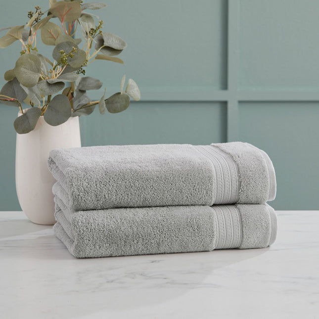 Grandeur 100% Cotton Bath Towels, 2 Pack, in 2 Colours