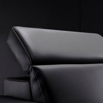 Valencia Barcelona Row of 5 Black Leather Power Reclining Home Theatre Seating with RGB LED – view 6
