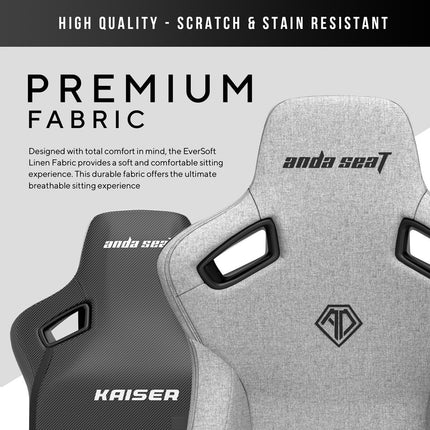 anda seaT Kaiser Series 3 Large Fabric Gaming Chair, Grey – view 5