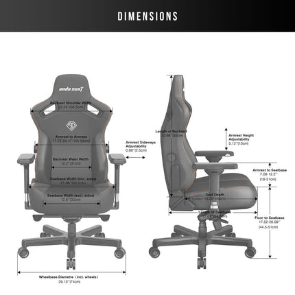 anda seaT Kaiser Series 3 Extra Large Gaming Chair, Black – view 3