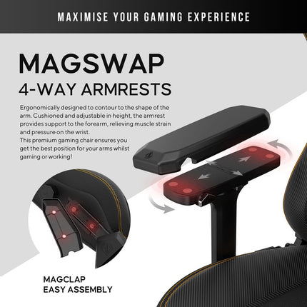 anda seaT Kaiser Series 3 Extra Large Gaming Chair, Black – view 7
