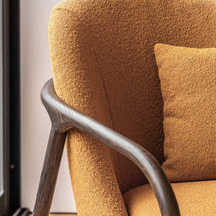 Gallery Alegra Ochre Fabric Armchair – view 3
