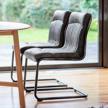 Gallery Capri Ebony Leather Cantilever Dining Chair – view 3