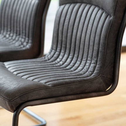 Gallery Capri Ebony Leather Cantilever Dining Chair – view 4