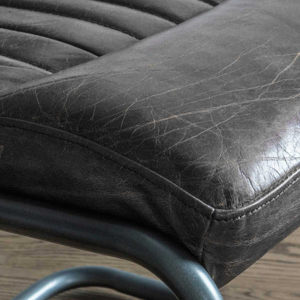 Gallery Capri Ebony Leather Cantilever Dining Chair – view 5