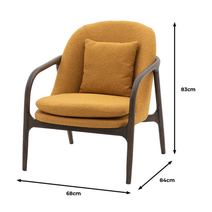 Gallery Alegra Ochre Fabric Armchair – view 2