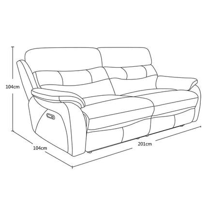 Fletcher Dark Grey Leather Power Reclining Large 2 Seater Sofa with Power Headrest – view 2