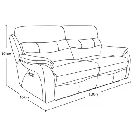 Fletcher Dark Grey Leather Power Reclining 2 Seater Sofa with Power Headrest – view 2