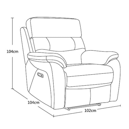 Fletcher Dark Grey Leather Power Recliner Armchair with Power Headrest – view 2