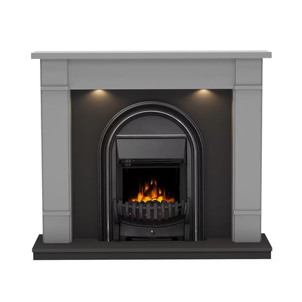 Flare Broadwell Electric Fireplace Suite in Grey, 2kW