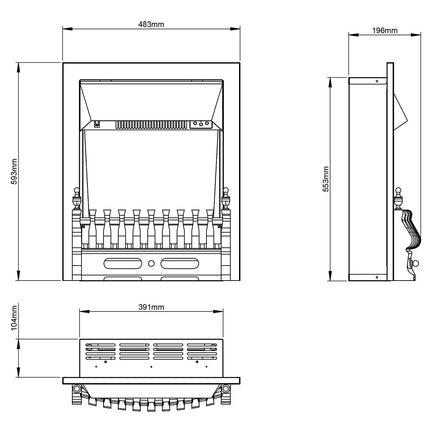 Flare Bayden Inset Electric Fire in Chrome, 2kW