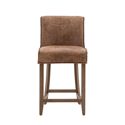 Gallery Tarnby Brown Leather Bar Stool, 2 Pack – view 4