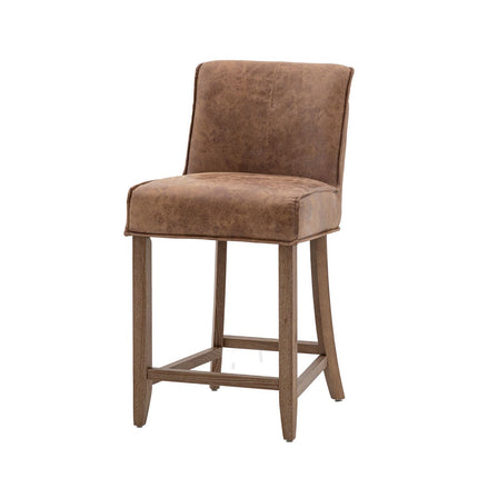 Gallery Tarnby Brown Leather Bar Stool, 2 Pack – view 5