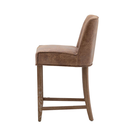 Gallery Tarnby Brown Leather Bar Stool, 2 Pack – view 6