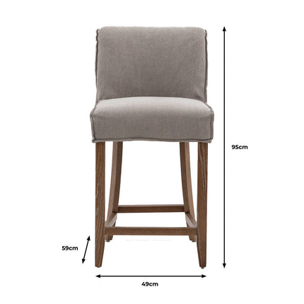 Gallery Tarnby Grey Linen Bar Stool, 2 Pack – view 2