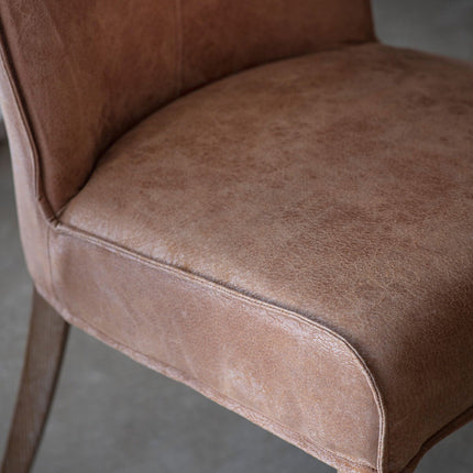 Gallery Tarnby Brown Leather Dining Chair, 2 Pack – view 3