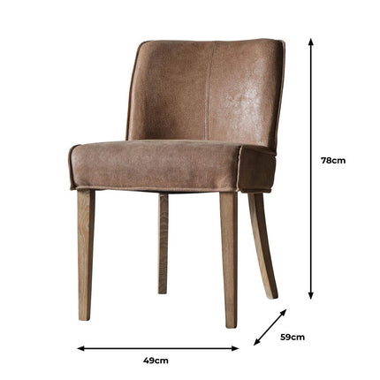 Gallery Tarnby Brown Leather Dining Chair, 2 Pack – view 2