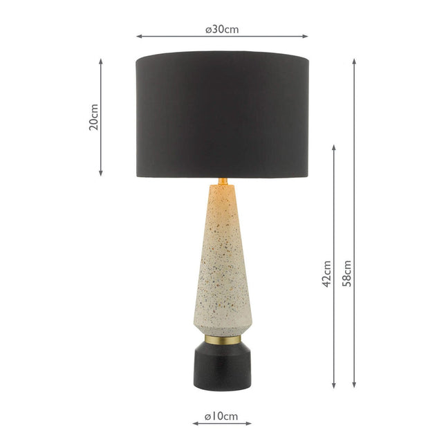 Onora Terrazzo Table Lamp with Black Faux Silk Shade – view 2