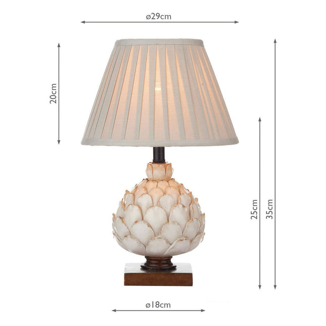 Layer Artichoke Cream Table Lamp with Pleated Shade – view 2