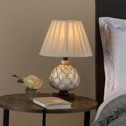 Layer Artichoke Cream Table Lamp with Pleated Shade – view 4