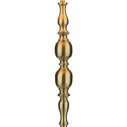 Madrid Antique Brass Floor Lamp with Faux Silk Shade – view 6