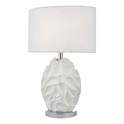 Zachary Textured Oval Table Lamp with White Linen Shade – view 6