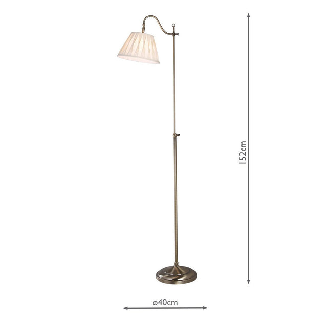 Suffolk Rise & Fall Floor Lamp with Pleated Shade – view 2