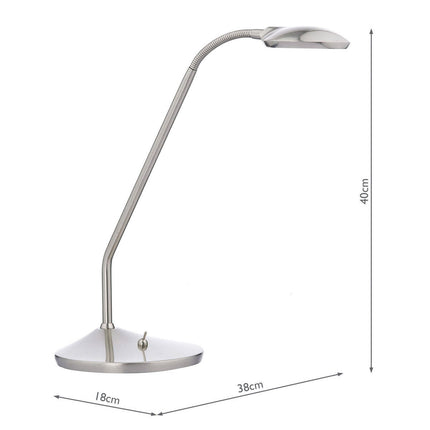 Wellington Chrome LED Task Table Lamp – view 2
