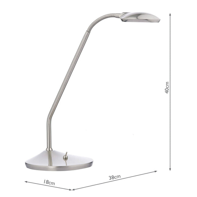 Wellington Chrome LED Task Table Lamp – view 2