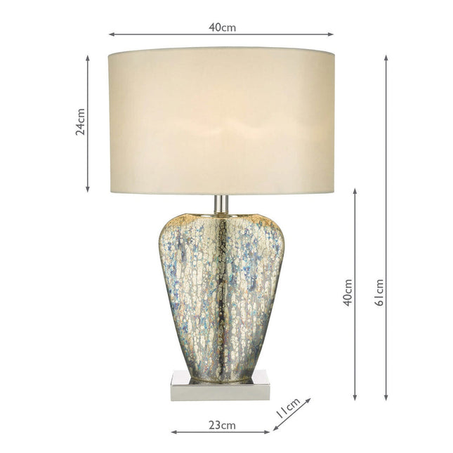 Syracuse Mercury Glass Table Lamp with Cream Shade – view 2