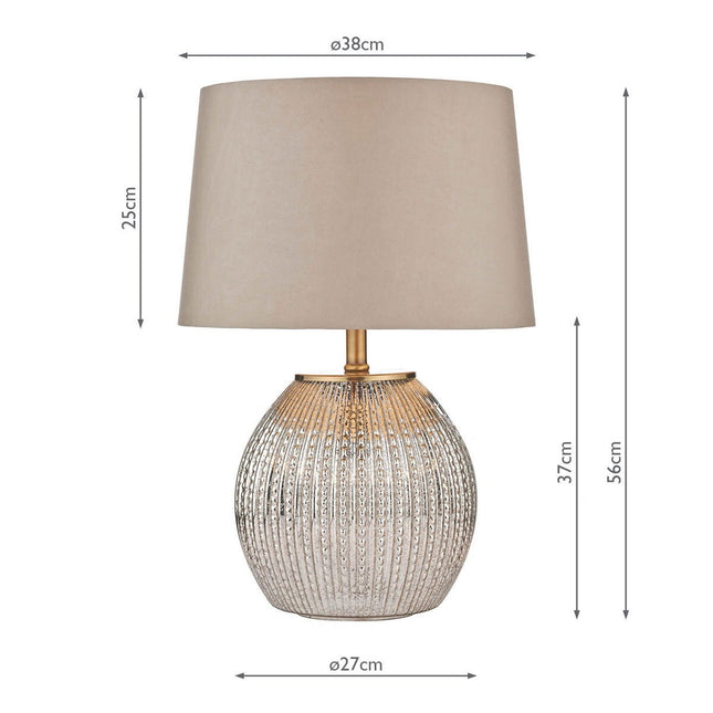 Sonia Brass & Silver Dual Table Lamp with Taupe Shade – view 2