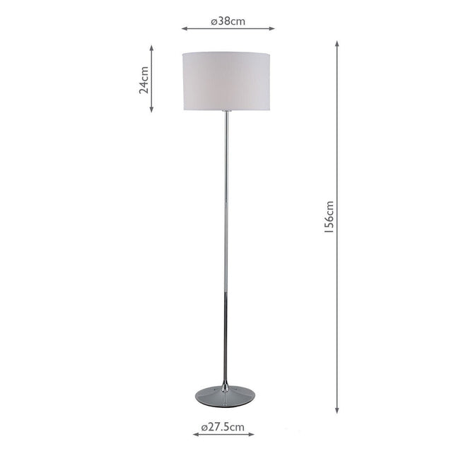 Delta Polished Chrome Floor Lamp with Ivory Shade – view 2