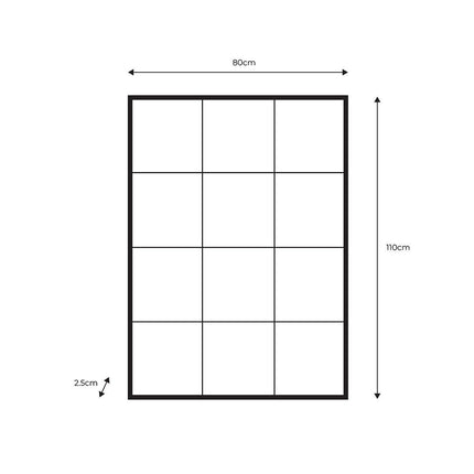 Gallery Chafford Black Window Mirror, 80 x 110cm – view 2