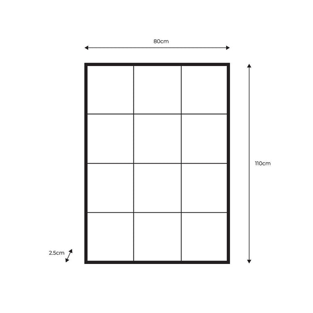 Gallery Chafford Black Window Mirror, 80 x 110cm – view 2